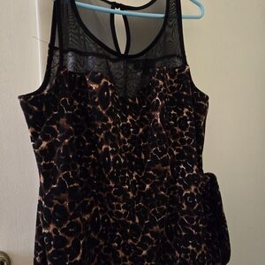 Trixxi Black and Brown Asymmetrical Dress